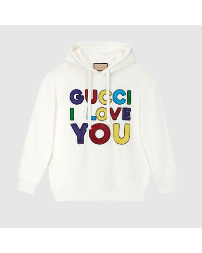 Gucci Cotton Jersey Sweatshirt With Embroidery - White
