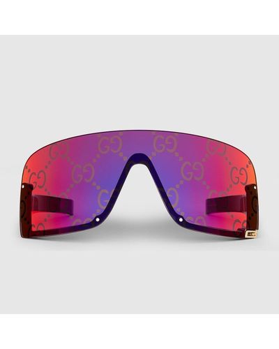 Gucci Mask-shaped Frame Sunglasses - Purple