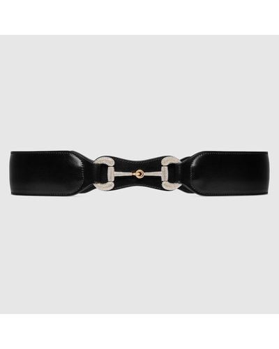 Gucci 1955 Horsebit Wide Leather Belt - Black