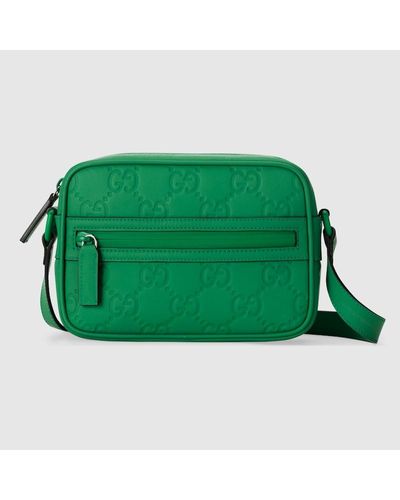 Gucci Minibolso de Hombro Efecto Goma con GG - Verde