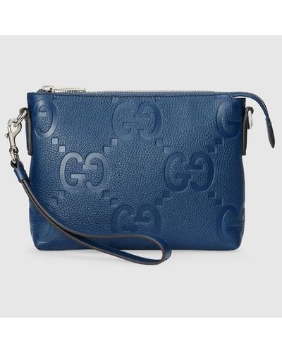 Gucci Jumbo GG Small Messenger Bag - Blue