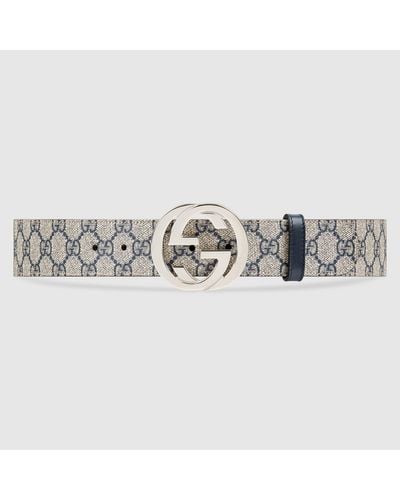 Gucci Cintura In Tessuto GG Supreme Con Fibbia GG - Metallizzato