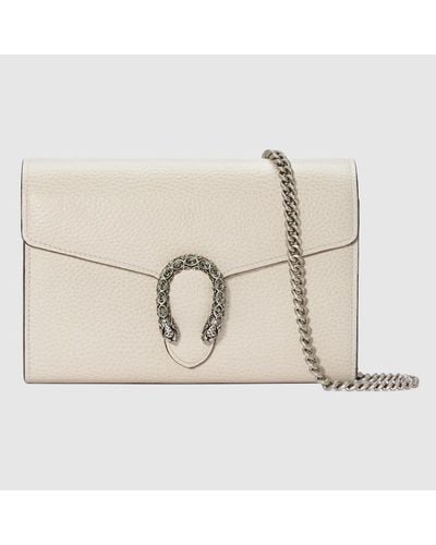 Gucci Dionysus Super-Mini-Tasche Aus Leder - Weiß