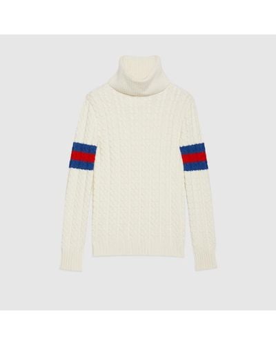 Gucci Jersey de Cashmere de Lana de Punto de Cable - Blanco