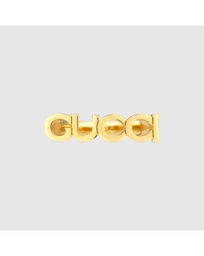 Gucci Anillo con Inscripción "" - Metálico