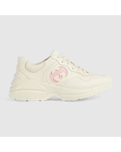 Gucci Sneakers Rhyton in pelle - Neutro