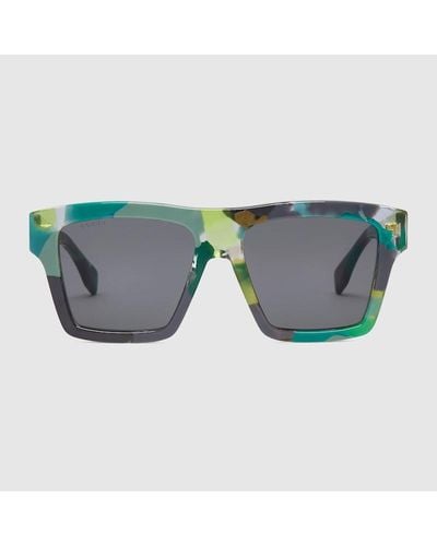Gucci Sonnenbrille Mit Eckigem Rahmen - Grau