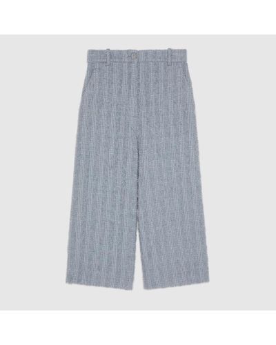 Gucci Wool Tweed Trousers - Grey