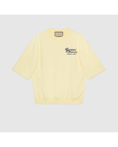 Gucci Cotton Jersey Sweatshirt With Embroidery - Yellow