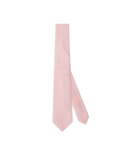 Gucci GG Silk Jacquard Tie - Pink
