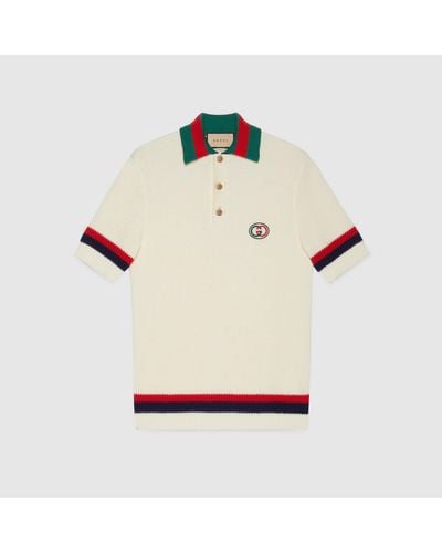 Gucci T-shirt Polo En Maille De Coton Avec Bande Web - Multicolore