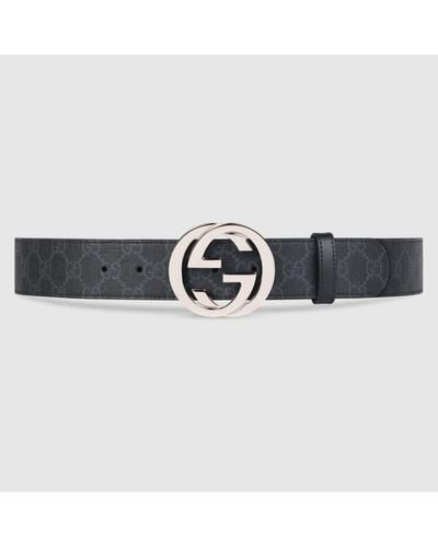 Gucci GG Supreme Belt With G Buckle - Black