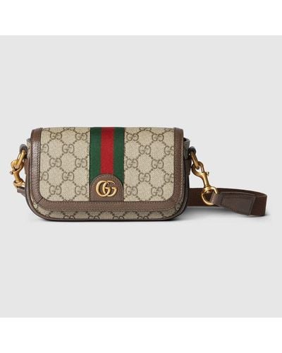 Gucci Ophidia Super Mini Shoulder Bag - Brown