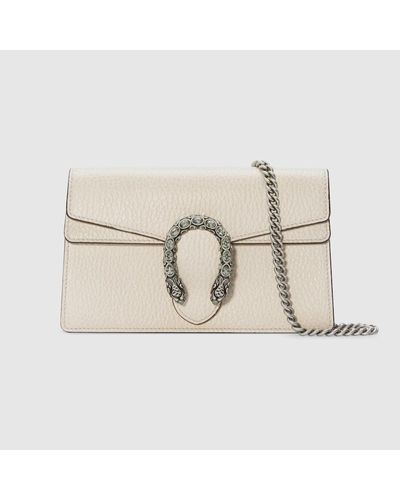 Gucci Mini Dionysus Leather Clutch Bag - White