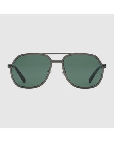 Gucci Sonnenbrille Mit Rahmen Im Navigator-Stil - Grün