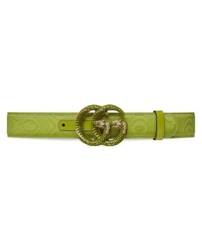 Gucci Belt With Double G Snake Buckle - Green