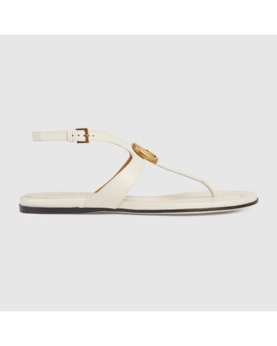 Gucci Double G Thong Sandal - White