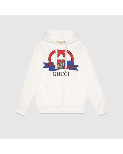 Gucci Sudadera con Estampado de GG 1921 - Blanco