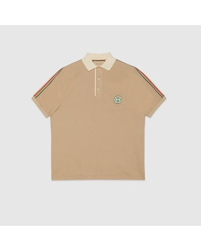 Gucci Logo-embroidered Short-sleeve Stretch-cotton Piqué Polo Shirt X - Natural