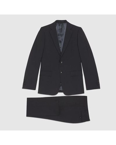 Gucci Anzug Aus Mohairwolle Mit Schmaler Passform - Blau