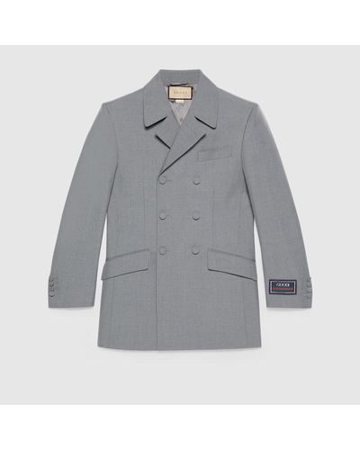 Gucci Wool Gabardine Formal Jacket - Grey