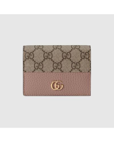 Gucci Portefeuille Porte-cartes GG Marmont - Rose
