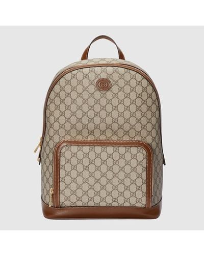 Gucci Backpack With Interlocking G - Natural