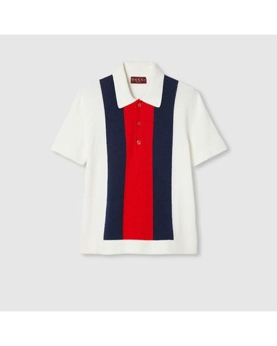Gucci Cotton Blend Terry Knit Polo Shirt - Red