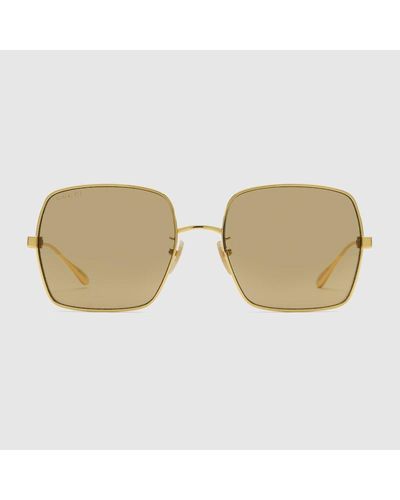 Gucci Sonnenbrille Mit Eckigem Rahmen - Braun