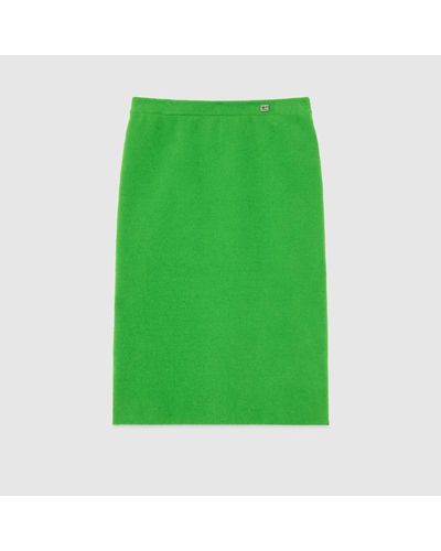 Gucci Viscose Skirt With Crystal G - Green