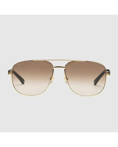 Gucci Sonnenbrille Mit Rahmen Im Navigator-Stil - Mehrfarbig