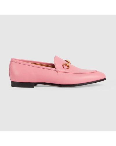Gucci Jordaan Leather Loafers - Pink