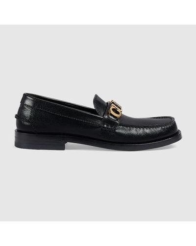 Gucci Logo Leather Loafer - Black