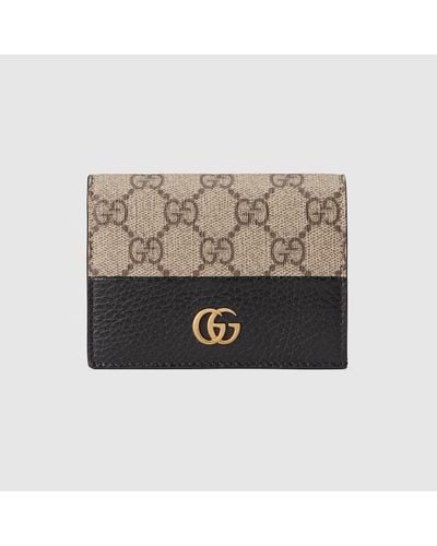 Gucci Portefeuille Porte-cartes GG Marmont - Marron