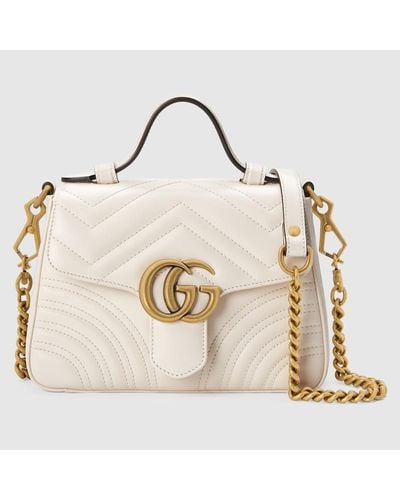 Gucci GG Marmont Mini Top Handle Bag - White