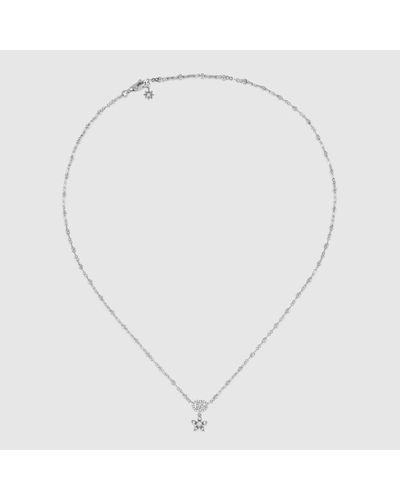 Gucci Flora Halskette 18 Karat mit Diamanten - Mettallic