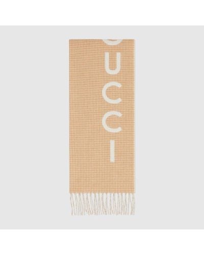 Gucci Wool Cashmere Scarf - Natural