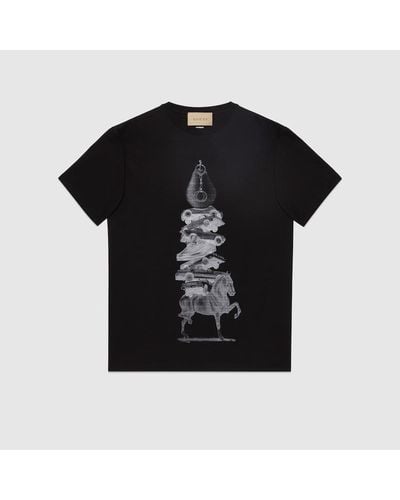 Gucci Cotton Jersey Printed T-shirt - Black