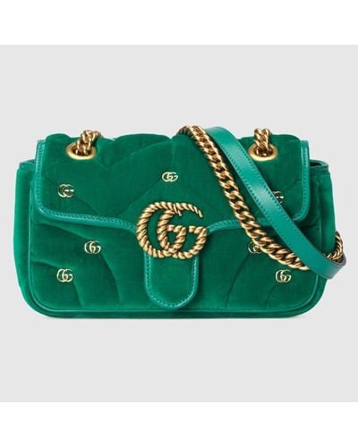 Gucci Mini Borsa A Spalla GG Marmont - Verde