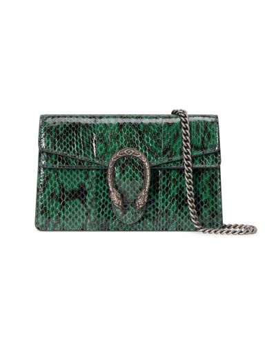 Gucci Dionysus Super-Mini-Tasche aus Schlange - Grün