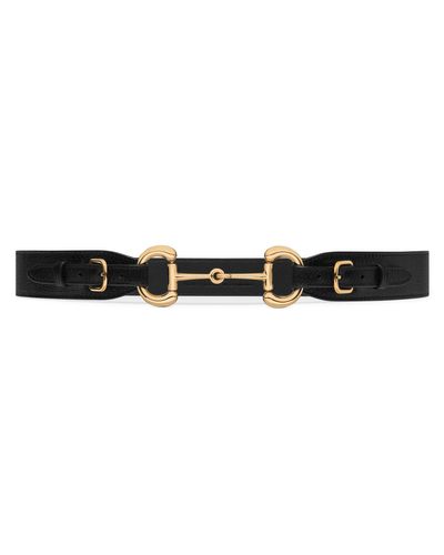 Gucci Horsebit Buckle Leather Belt - Black