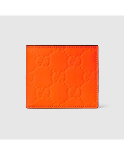 Gucci GG Rubber-effect Bi-fold Wallet - Orange