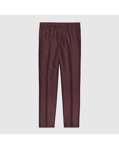 Gucci Horsebit Wool Silk Pants - Purple