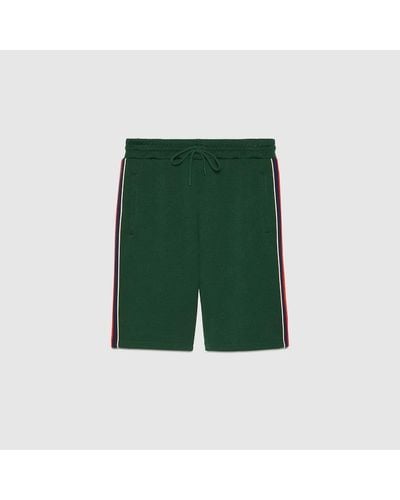 Gucci Shorts In Jersey Jacquard GG - Verde