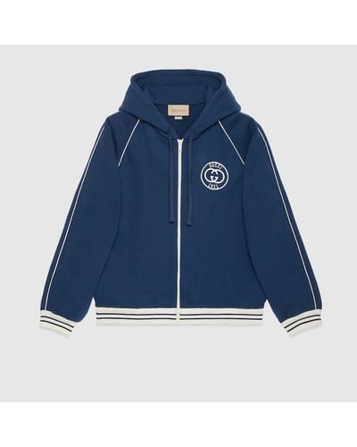 Gucci Cotton Jersey Sweatshirt With Patch - Blue