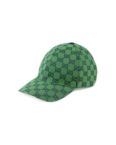 Gucci GG Multicolour Canvas Baseball Hat - Green