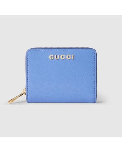 Gucci Mini Wallet With Script - Blue