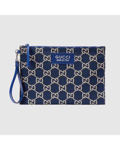 Gucci Pouch In Poliestere Riciclato GG - Blu