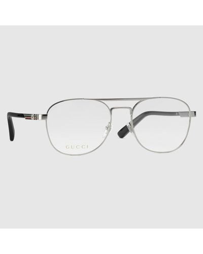 Gucci Rundes Brillengestell aus Metall - Mettallic