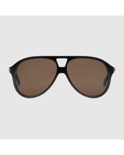 Gucci Sonnenbrille Mit Rahmen Im Pilotenstil - Braun